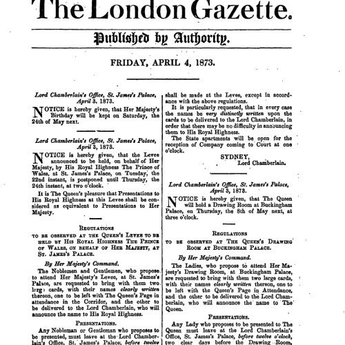 April 1873 Gazette