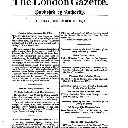 December 1871 Gazette